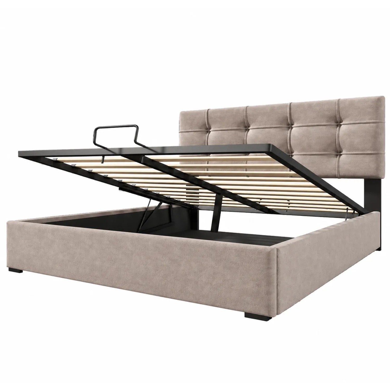 okwish Polsterbett 140x200cm mit Stauraum Schlafzimmer Hellgrau ohne Matratze