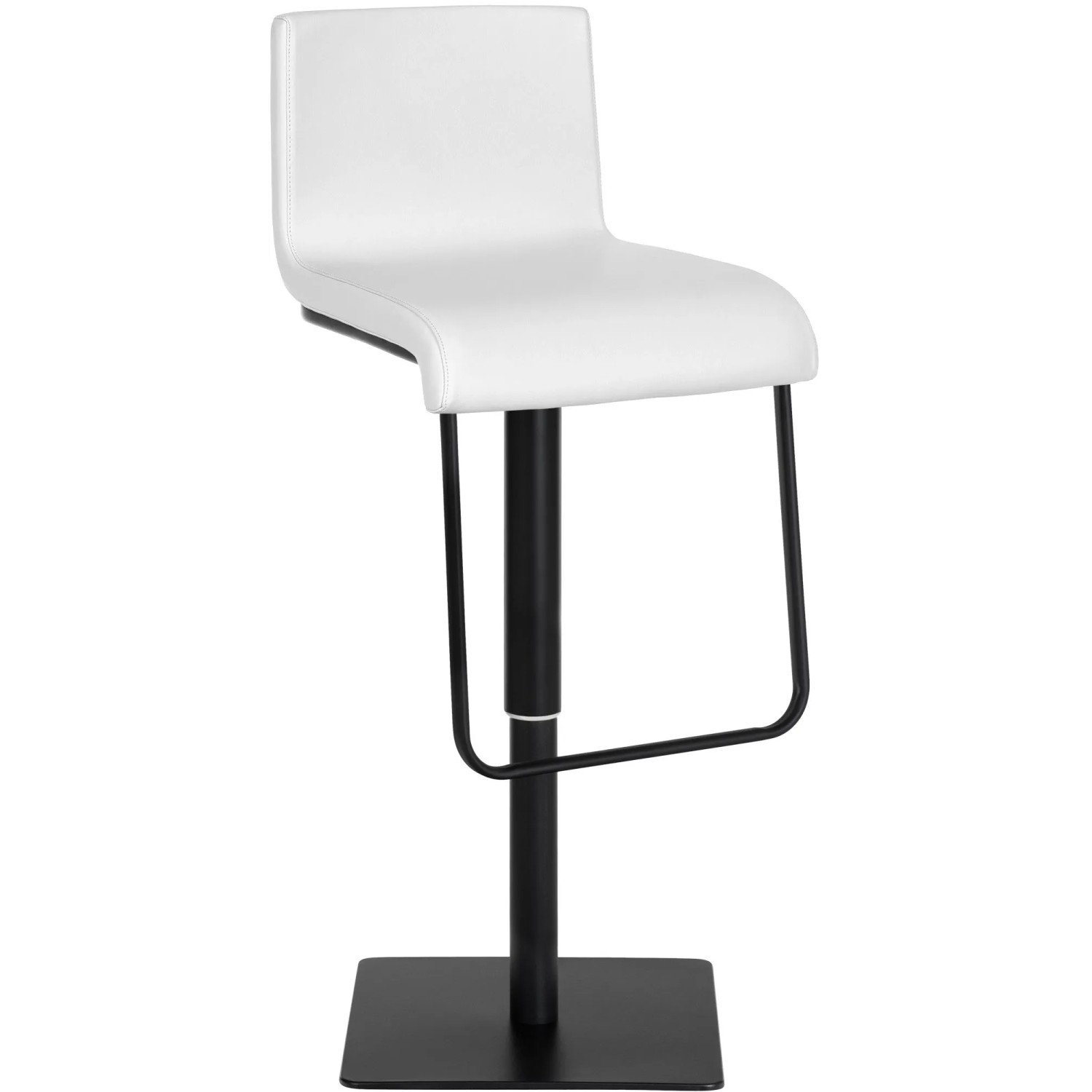 DELUKE Barhocker BITOR Kunstleder Weiß 39x46x80cm Schwarz Barstuhl Höhenverstellbar Mit Lehne Drehbar Tresenhocker Tresenstuhl