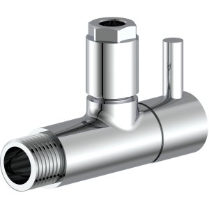 Chrom Eckventil für Kalt- und Warmwasserleitungen, Universal-Anschluss für OBI.