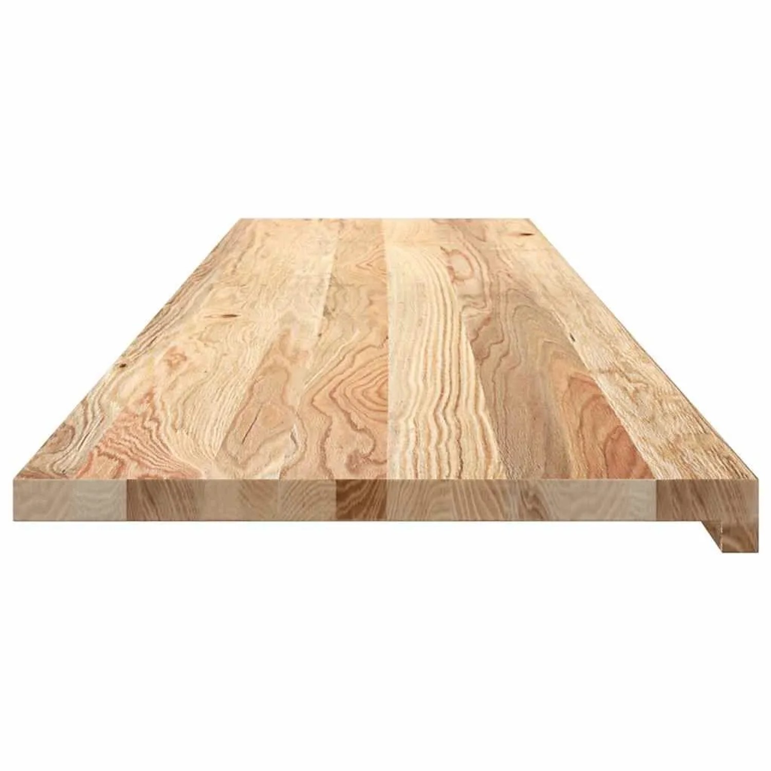 Unbehandelte Massivholz Fensterbank aus Eiche, fein geschliffen, mit natürlicher Maserung. Robust und langlebig.