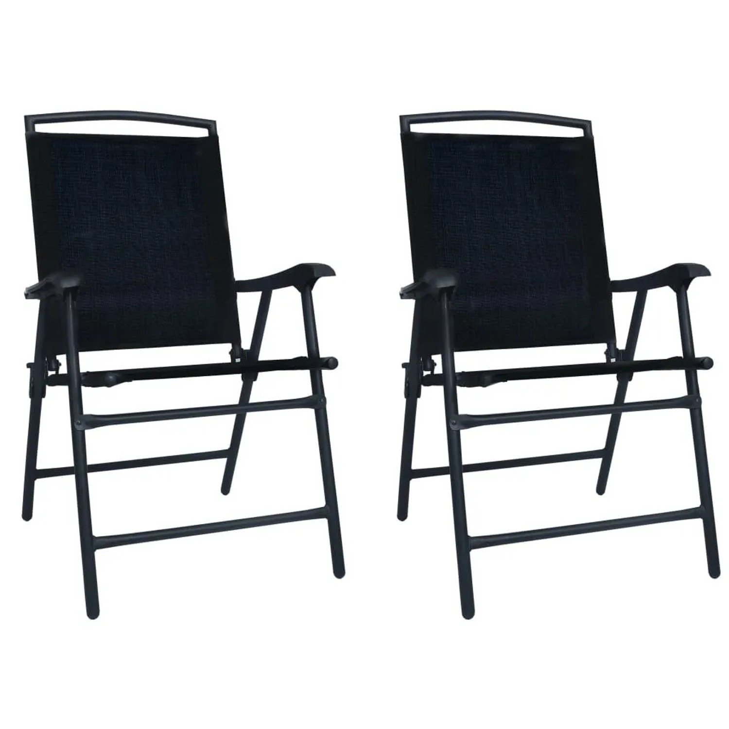 Furnicato Klappbare Gartenstühle 2 Stk Textilene Schwarz