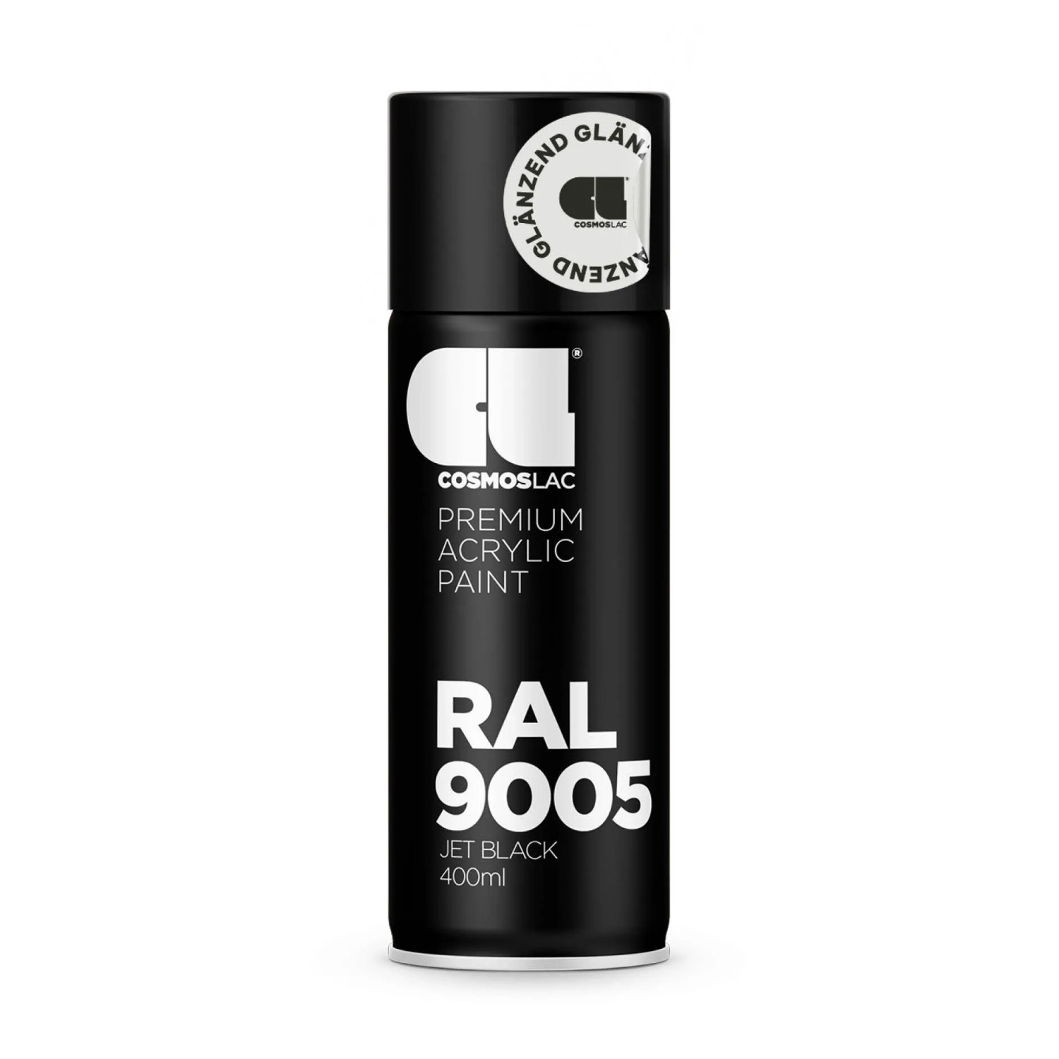 COSMOS LAC Acryllack Sprühdose in Vielen RAL Farbtönen  400ml Spraydose Perfekt für DIY Upcycling  RAL 9005 Schwarz glänzend