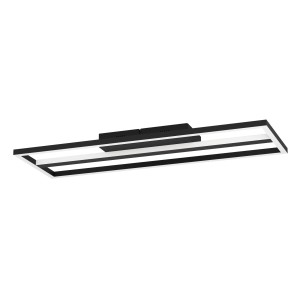 Moderne, rechteckige LED-Deckenleuchte Calagrano-Z von Eglo in Schwarz und Weiß.