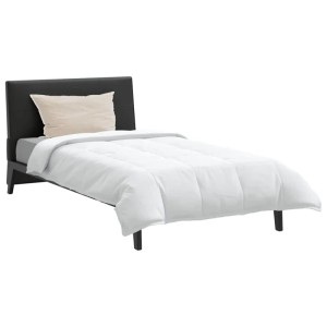 Weißes 2-tlg. vidaXL Bettdecken-Set mit Kissen (Daunenfeder) auf einem Bett.