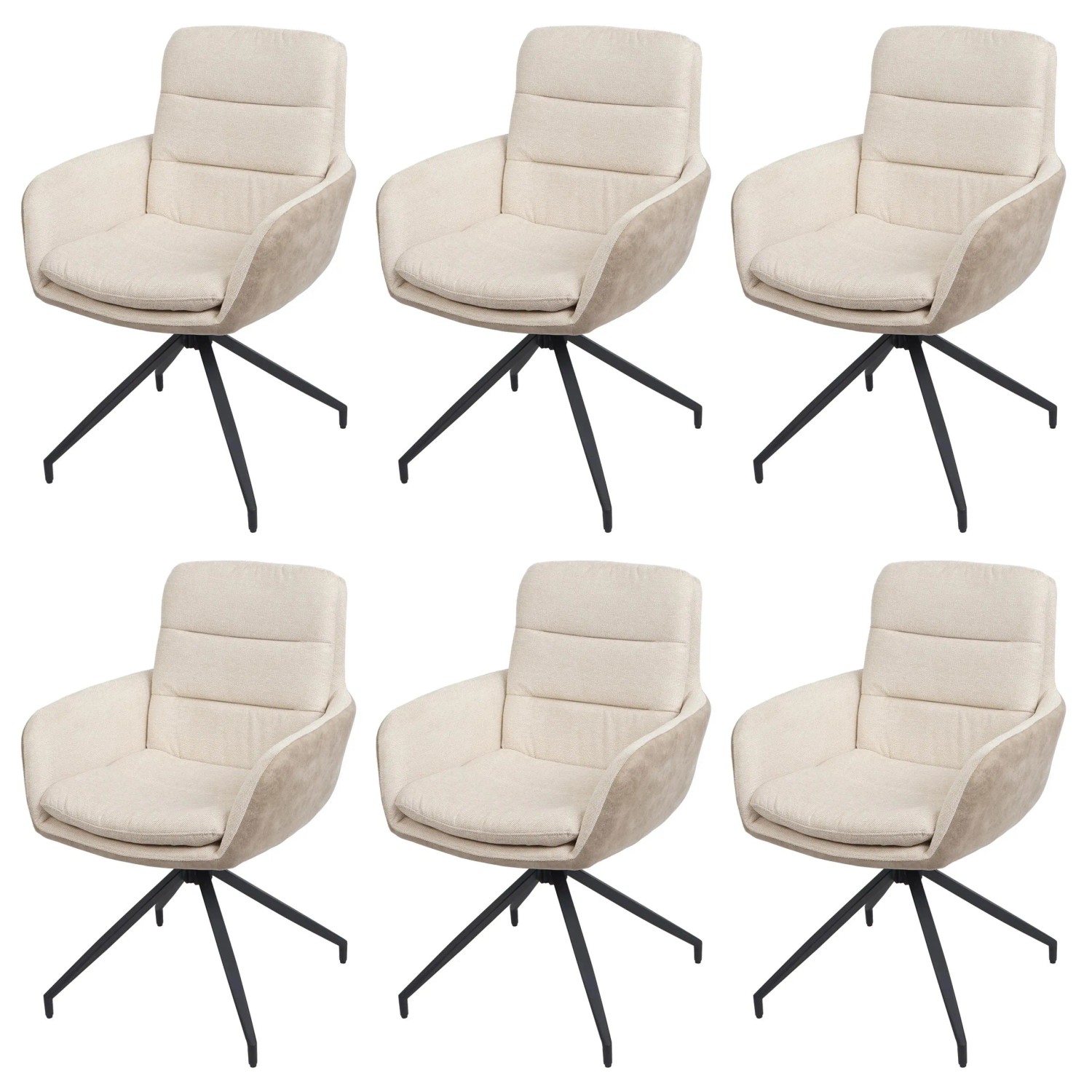 MCW Esszimmerstuhl K32 6er-Set Creme-Beige