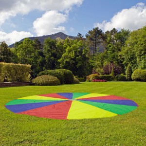 Relaxdays Schwungtuch Polyester Bunt XXL für 12 Spieler ø 6 m 1,4 kg