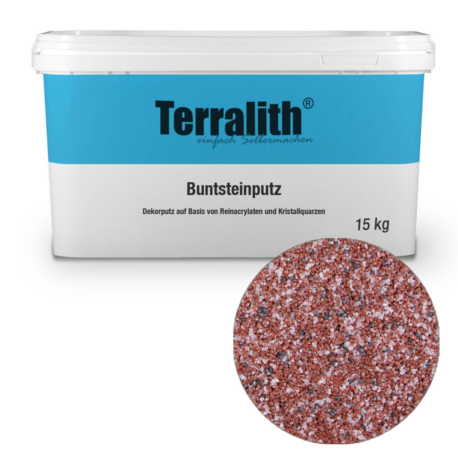 Terralith Buntsteinputz Mosaikputz 2mm -15 kg- BSP137 Weiss Rot Grau