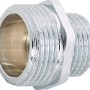 Verchromter Gewinde-Reduziernippel aus Messing, Ø 21 mm x Ø 16,7 mm, für Gewindefittings.