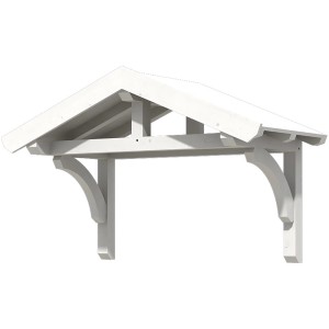 Weißes Skan Holz Haustürvordach Stettin 180x80 cm aus Fichte, lasiert. Vordach für Hauseingänge.