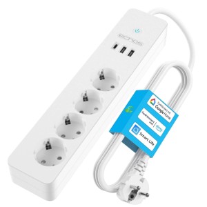 Echos Eco-4131 Smarte 4-fach WLAN-Steckdosenleiste 2.0 Meter 3xUSB