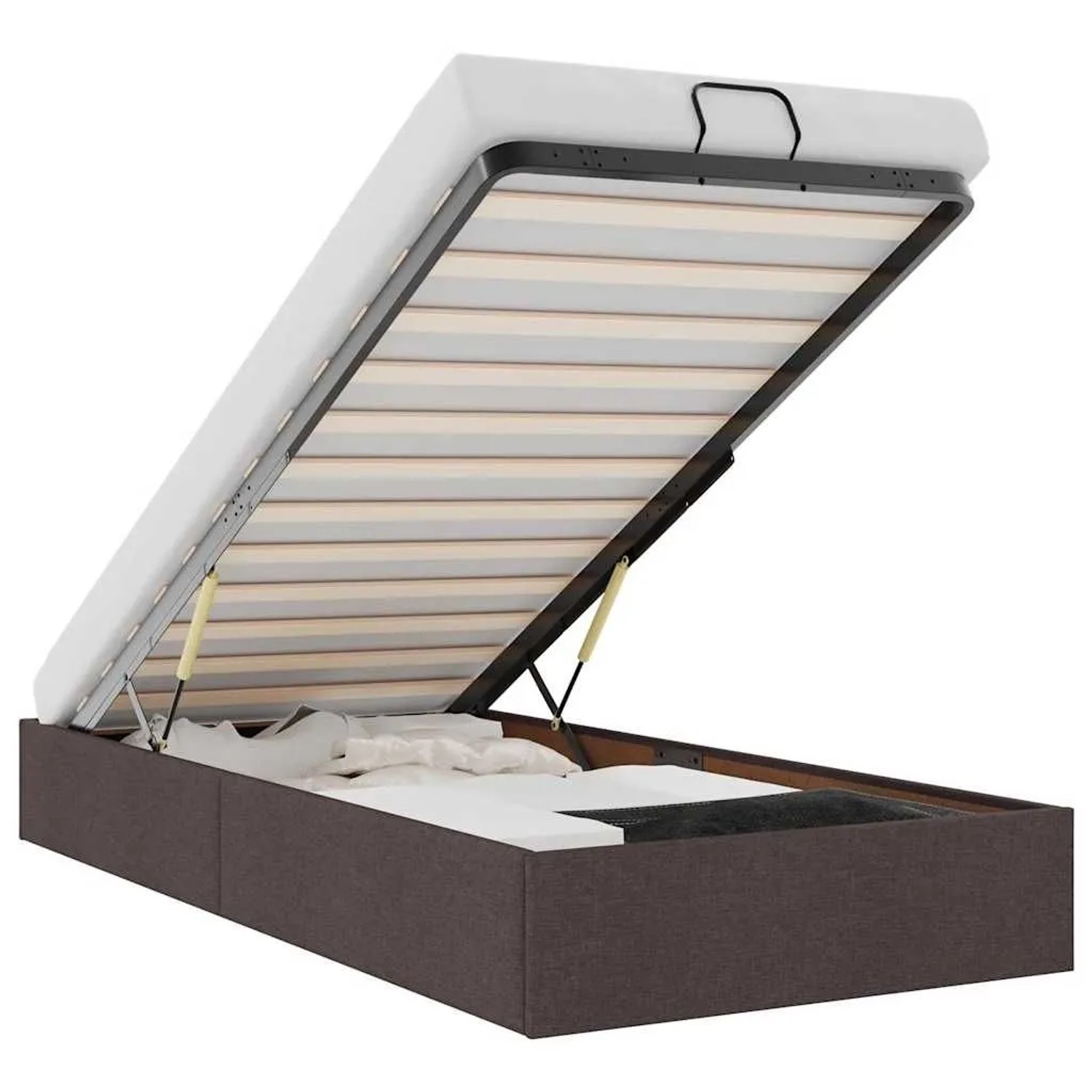 vidaXL Ottoman-Bett ohne Matratze Dunkelbraun 90x190 cm Stoff 3310843