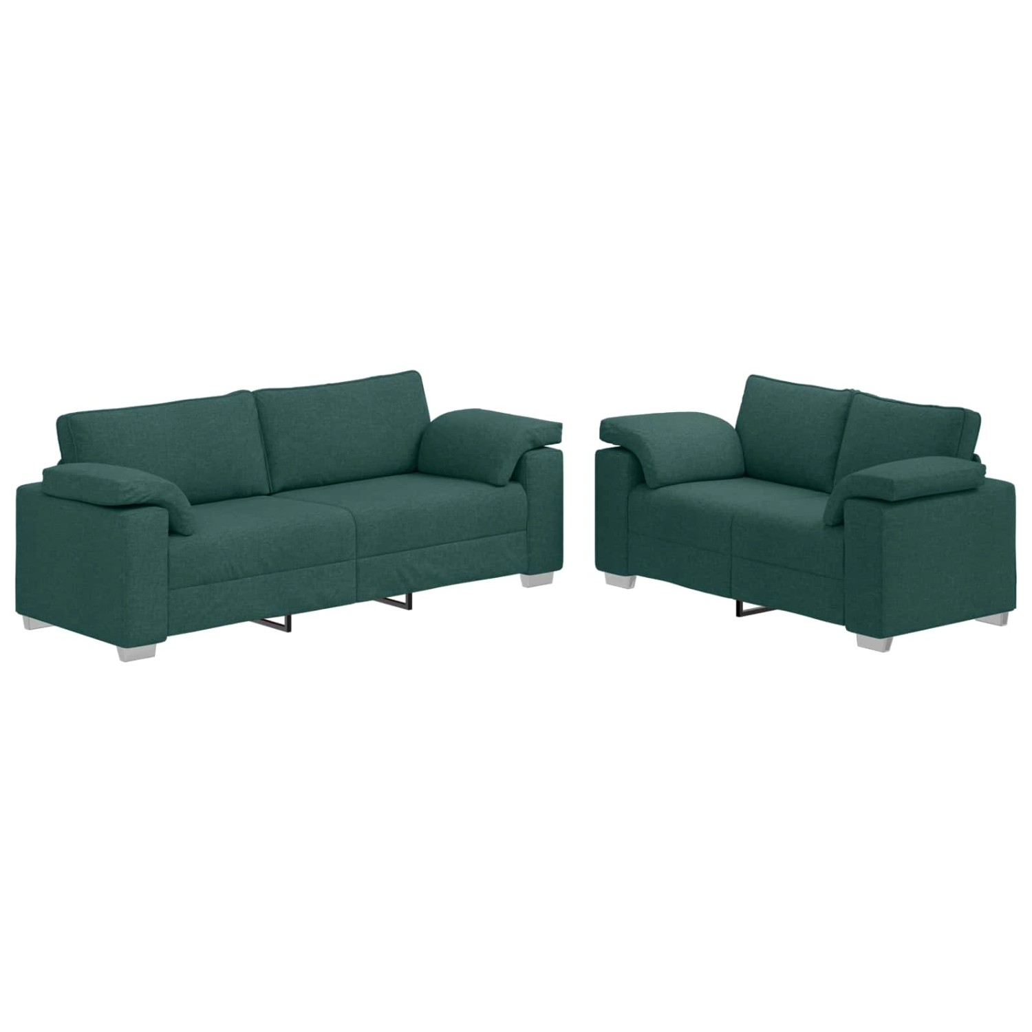 vidaXL Sofa-Set 2-Tlg Dunkelgrün 219 x 77 x 82 cm Stoff 3324745 günstig online kaufen