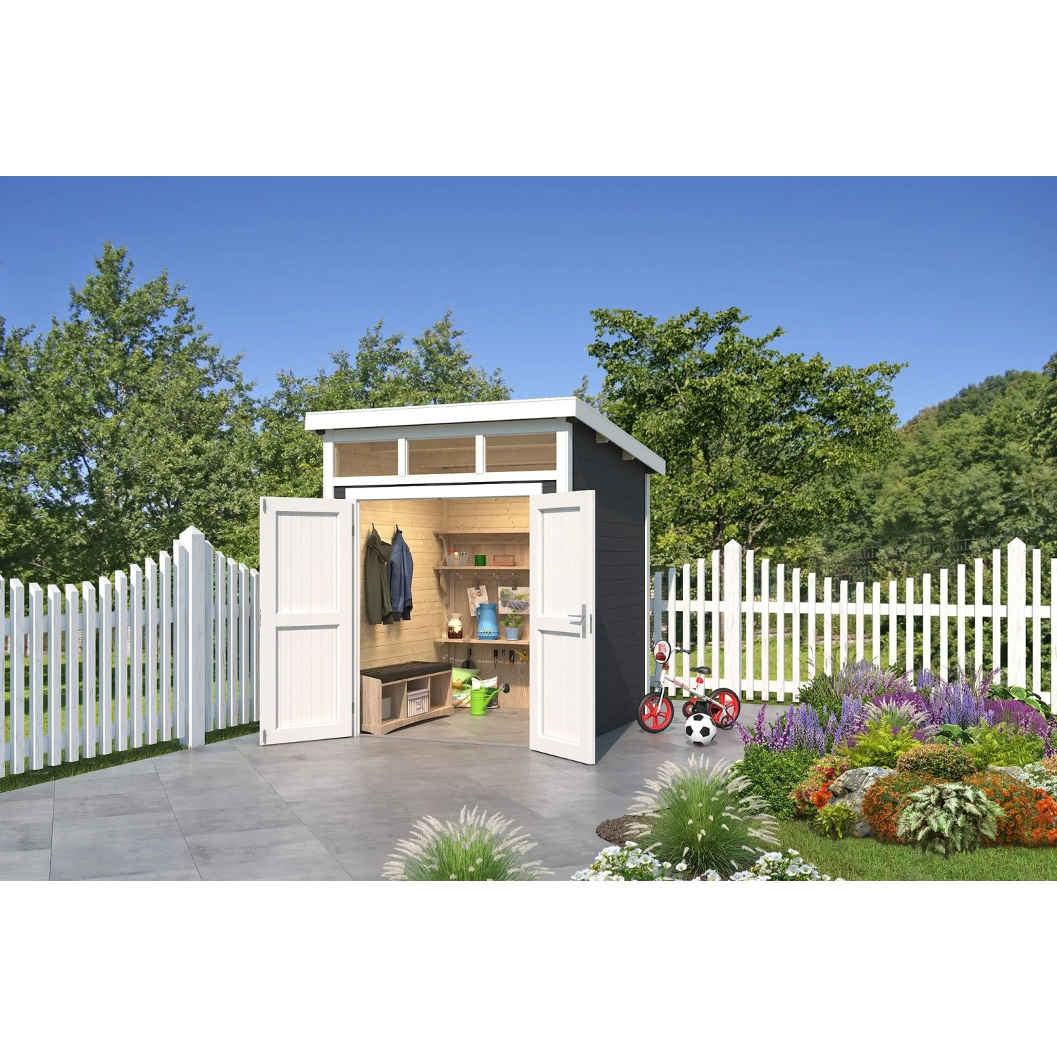 Thumbnail - Lasita Gartenhaus Kibo 1 Carbongrau 200 cm x 200 cm