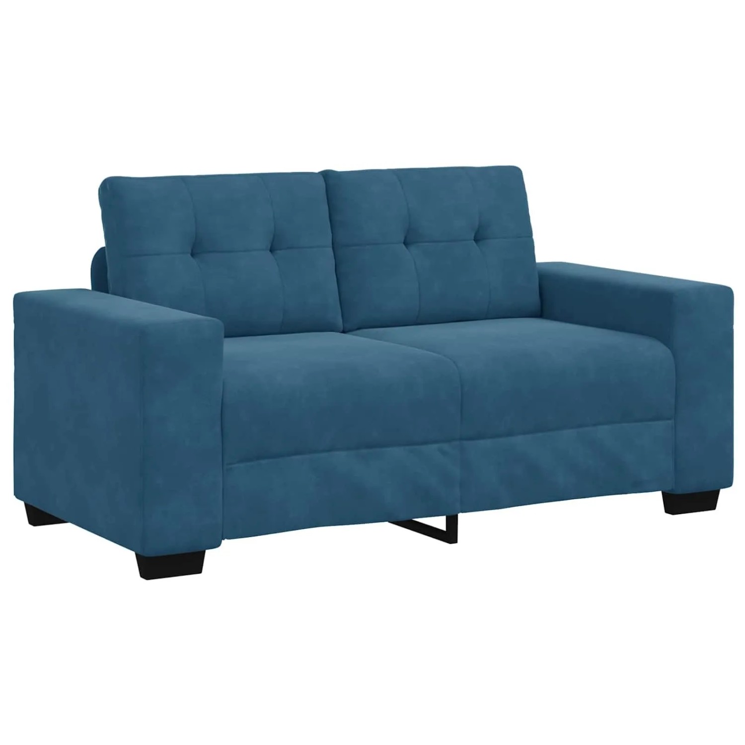 vidaXL Zweisitzer-Sofa mit Kissen Blau Samt 4105119 günstig online kaufen