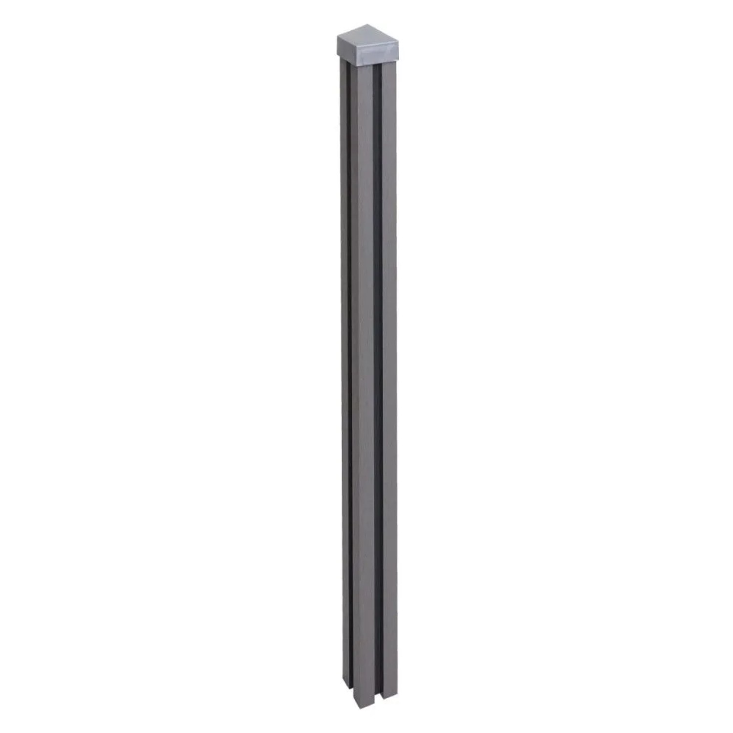 MCW WPC-Pfosten Savoie-WPC-Zaun Pfeiler Pfahl Stecksystem - 240cm Grau
