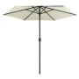furnicato Sonnenschirm, sandweiß, 270x246 cm mit Aluminium-Mast. Ideal für Balkon und Garten.