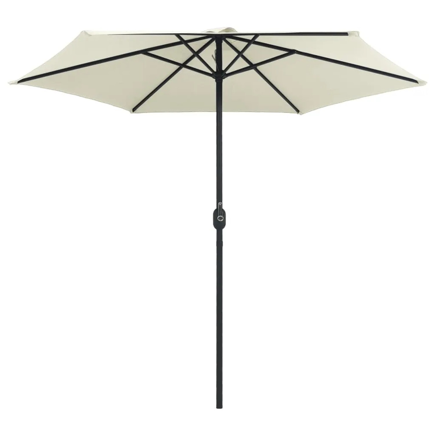 furnicato Sonnenschirm, sandweiß, 270x246 cm mit Aluminium-Mast. Ideal für Balkon und Garten.