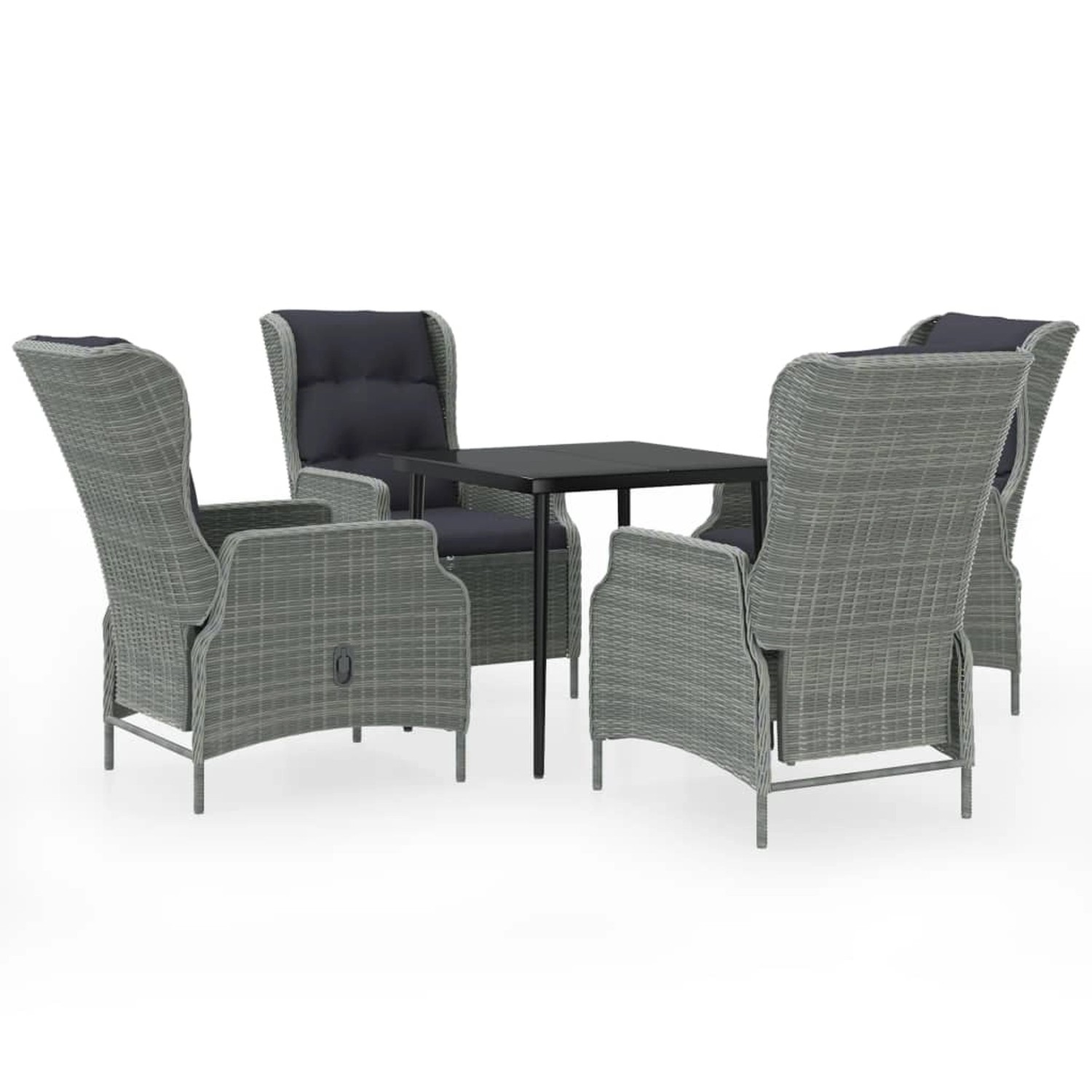 vidaXL 5-Tlg Garten-Essgruppe Hellgrau 3099662