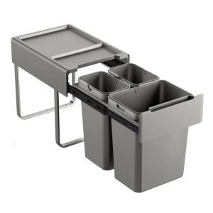 SVITA EMCombo40 Einbaumülleimer 40L 2x10L+20L 3 Fächer mit Deckel Mülltrennsystem