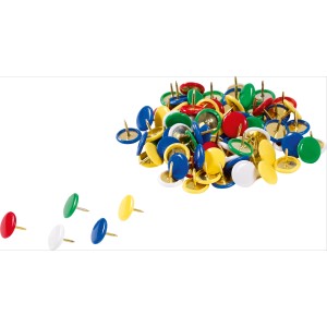 Mehrfarbige LUX Heftzwecken, 150 Stück, zum Anbringen von Notizen und Postern.