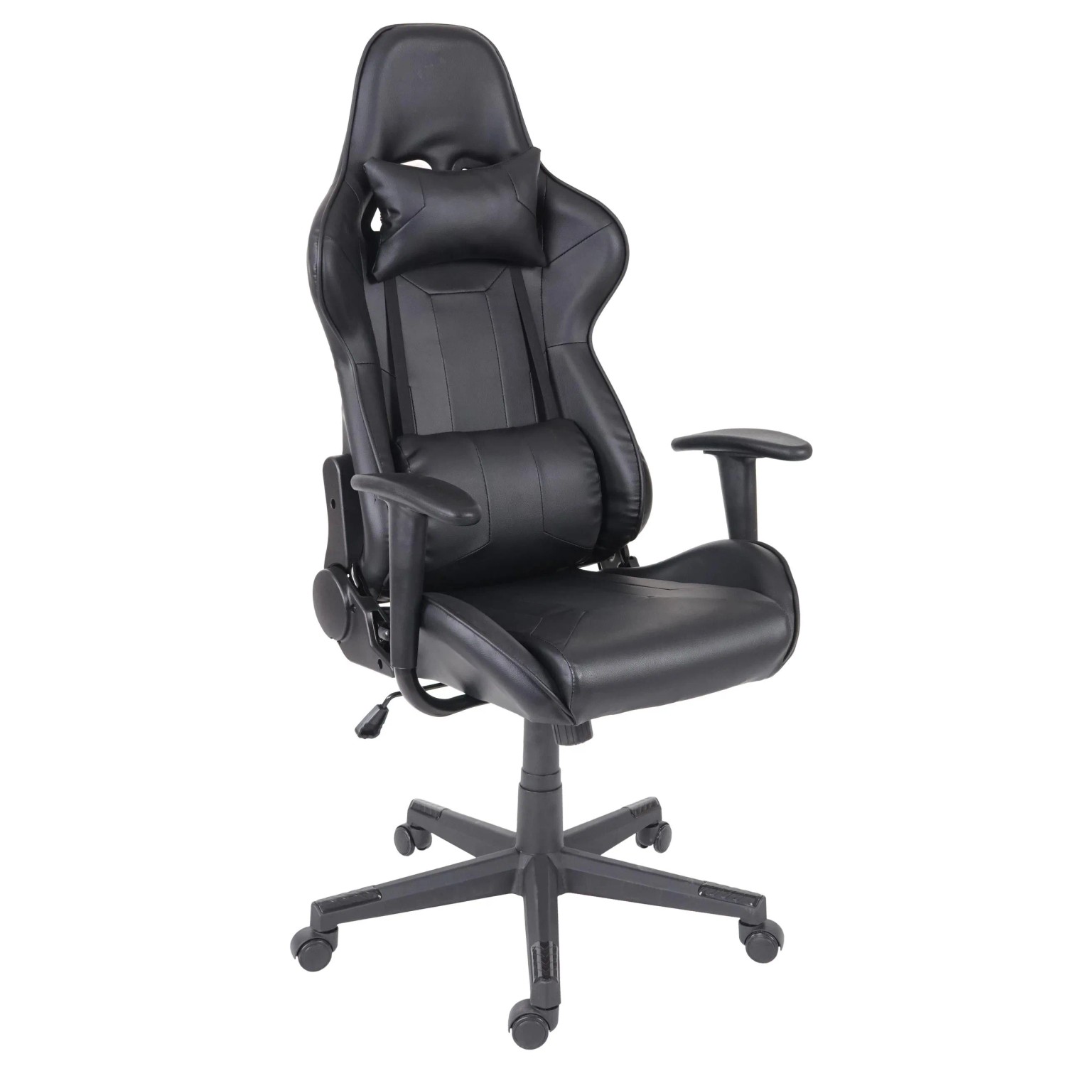 Proregal Bürostuhl HxBxT 136x67x69 cm Sitzhöhe 46cm Kunstleder Schwarz Schreibtischstuhl Gamingstuhl Chefsessel Drehstuh...