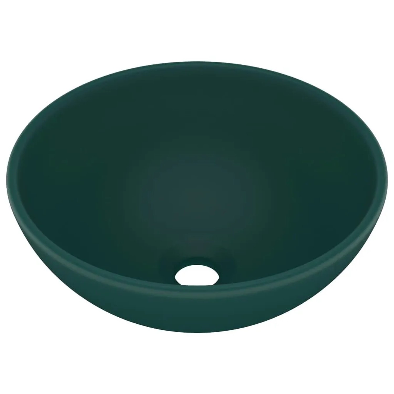 vidaXL Luxus-Waschbecken Rund Matt Dunkelgrün 32,5x14 cm Keramik 146970 günstig online kaufen