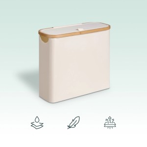 Relaxdays Toilettenpapier Aufbewahrung Polyester Bambus Beige für 12 Rollen 38 cm x 43 cm x 17 cm 0,6 kg
