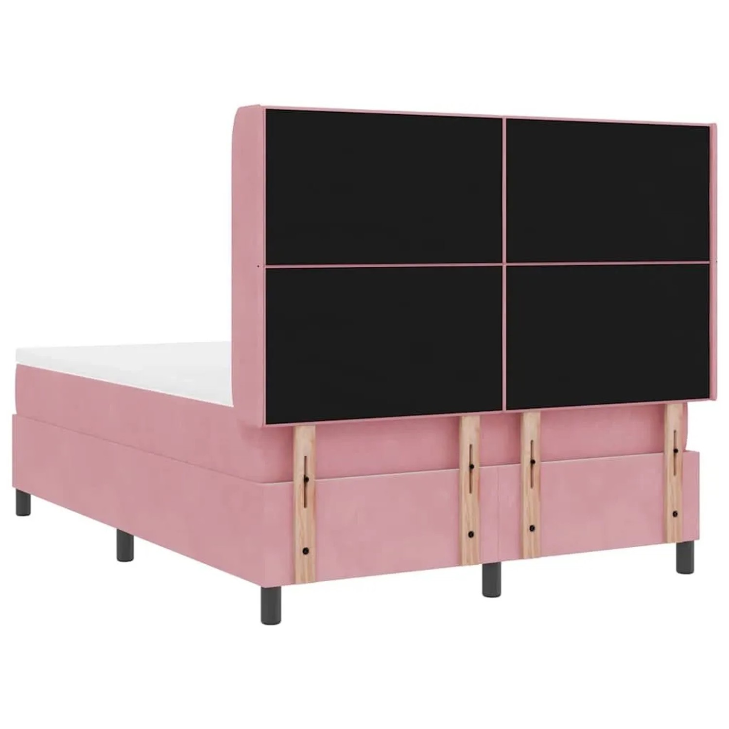 vidaXL Boxspringbett mit LED-Lichtleisten Rosa 140 x 200 cm Samt 3343873_10