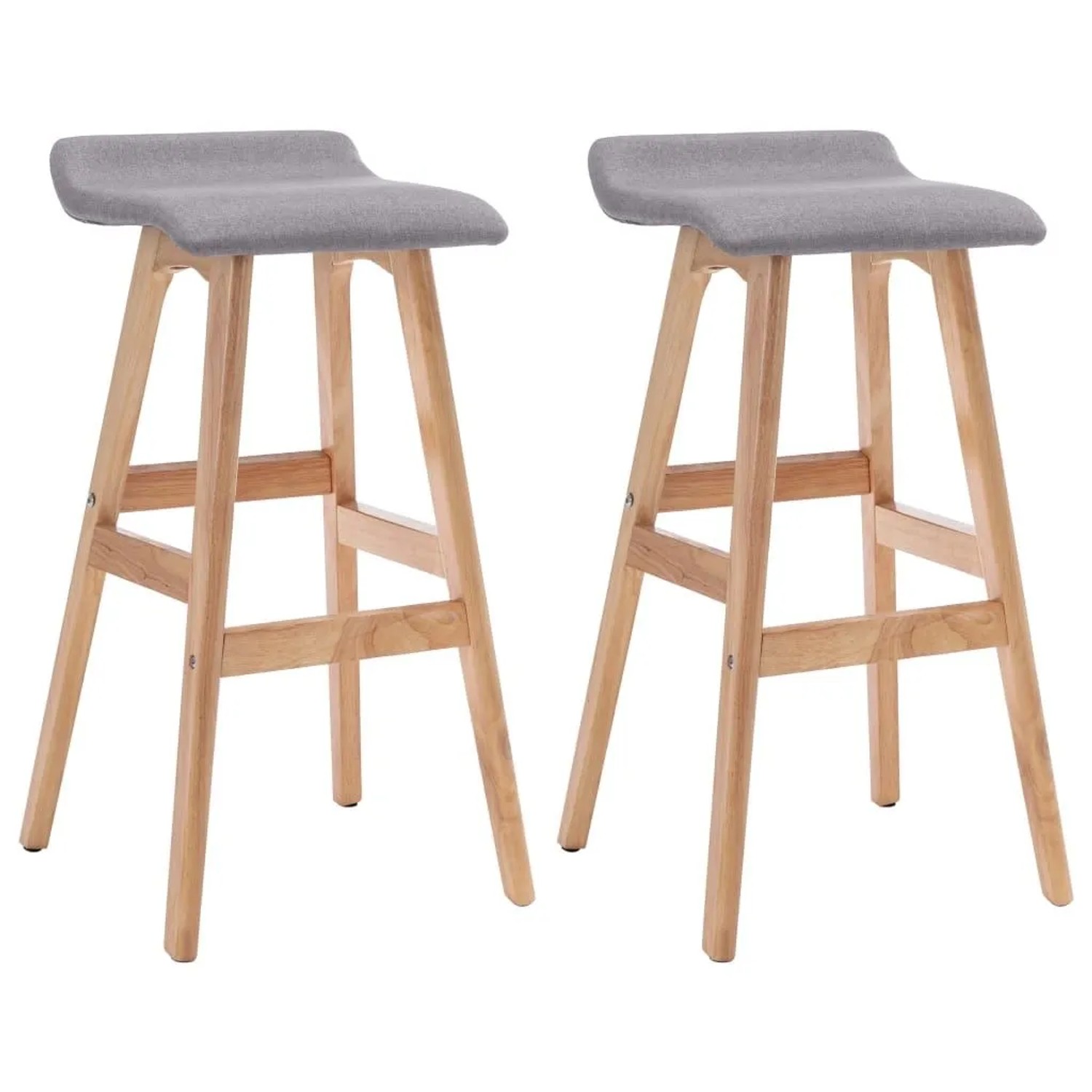 vidaXL Barhocker 2 Stk Hellgrau Stoff 249578