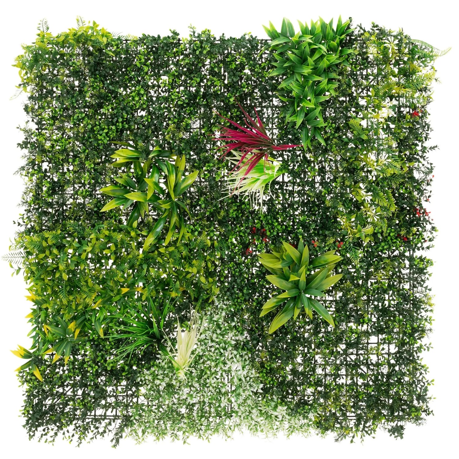 ECD Germany Kunstpflanzen Wandpaneel Tropical Glow 100x100 cm Grün