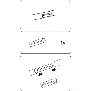 Gardinia Stangenverbinder Bifo, Ø 28 mm, weiß, zur Verlängerung von Gardinenstangen.