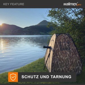 Walimex Pro Pop-Up Camouflage Tarnzelt Naturfotografie Tierbeobachtung Versteck