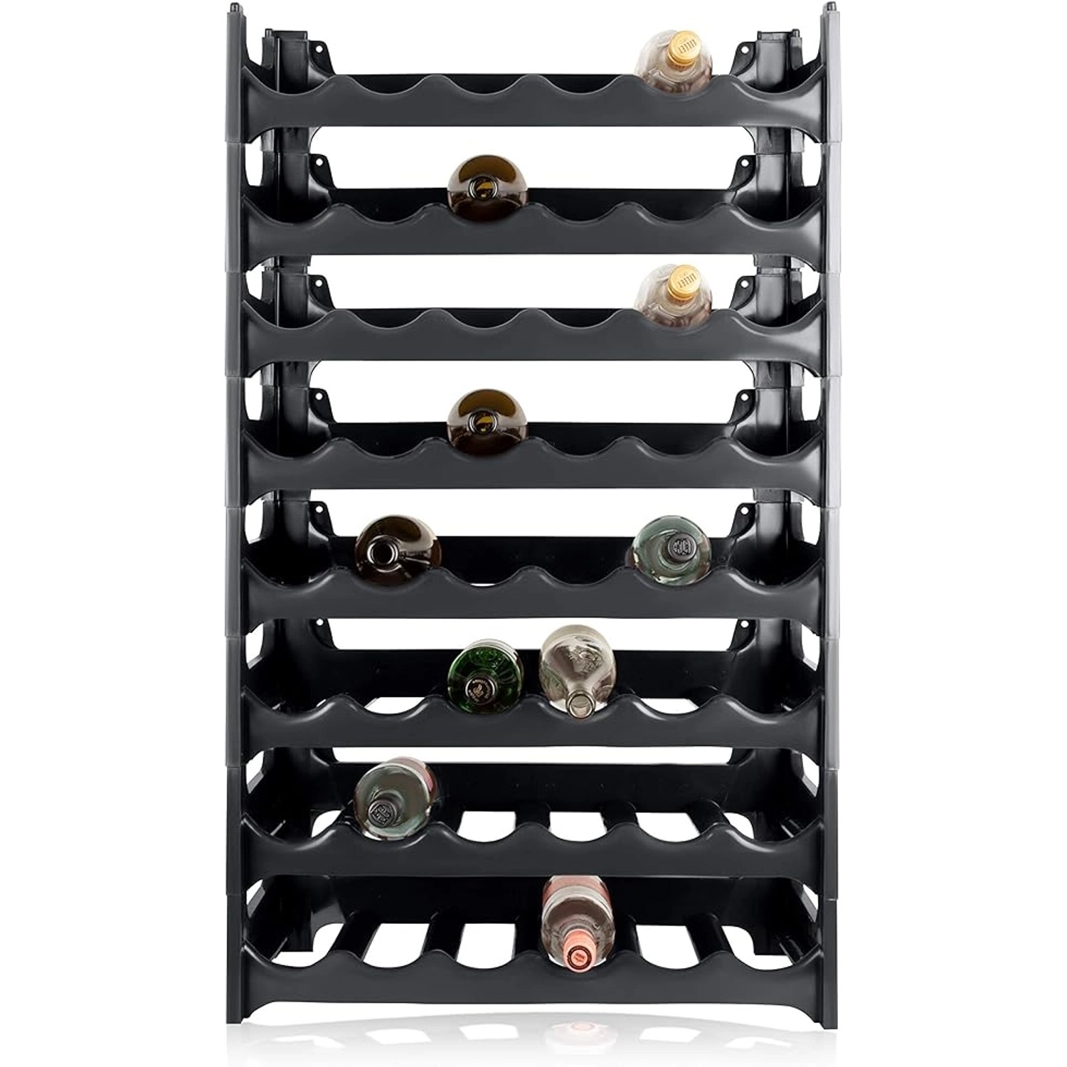 PROREGAL CURVA Weinregal 8x Ebenen für 48 FlaschenHxBxT 96x60x30cmSchwarz günstig online kaufen