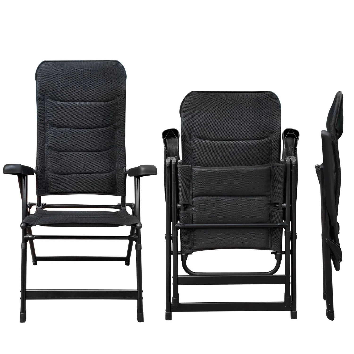 osoltus Alu Camping Klappsessel Hochlehner 3D Soft Touch Black Magic