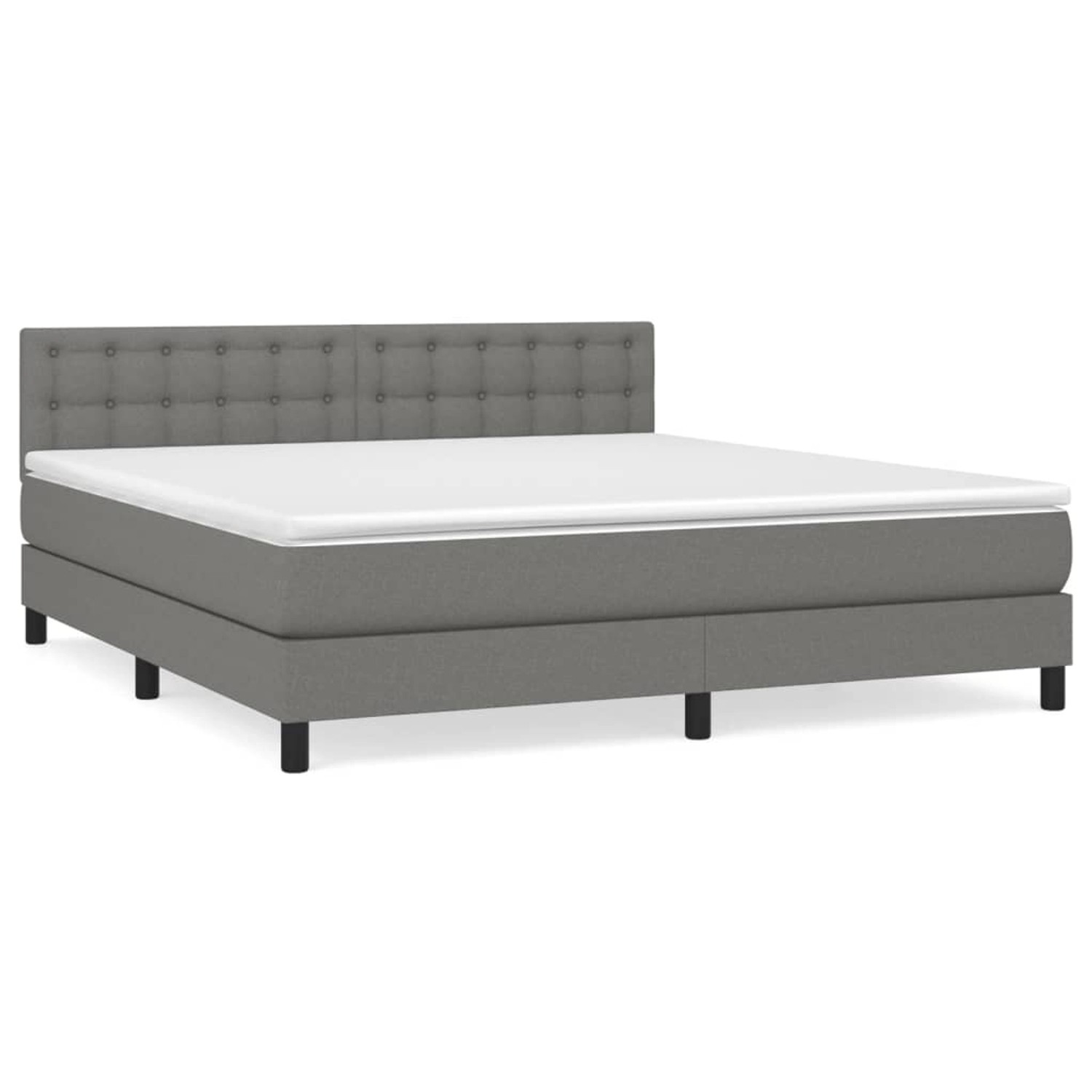 vidaXL Boxspringbett Boxspringbett mit Matratze Dunkelgrau 160x200 cm Stoff günstig online kaufen