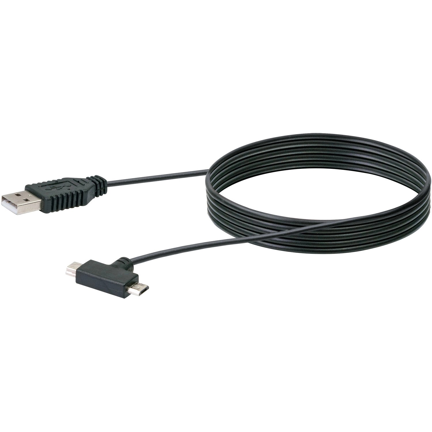 Schwaiger Anschlusskabel USB 2.0 (ST > ST + ST) Schwarz 1,2 m