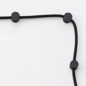 Orion Lightstyle Kabelhalter, 5er Set, Schwarz, zur Befestigung von Lampenkabeln an der Wand.