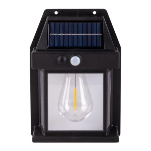 Schwarze Näve LED Solar-Außenwandleuchte Mira, 2er-Set für Garten und Terrasse.