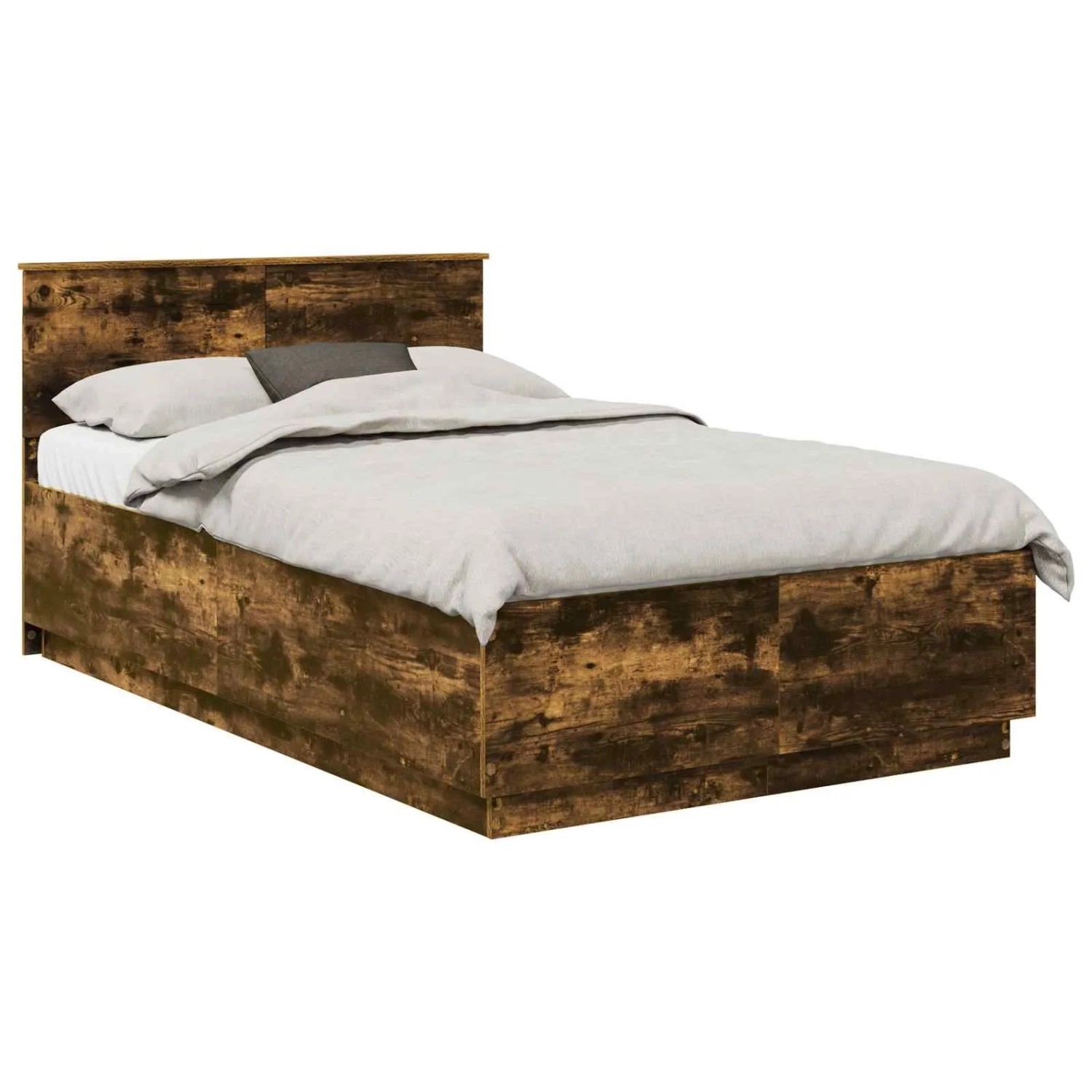 vidaXL Bettrahmen Geräucherte Eiche 135 x 190 cm Holzwerkstoff 3408177