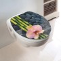 Wenko WC-Sitz Spa mit Absenkautomatik, Acryl-Hochglanz, Motiv: Bambus, Steine, Orchidee.