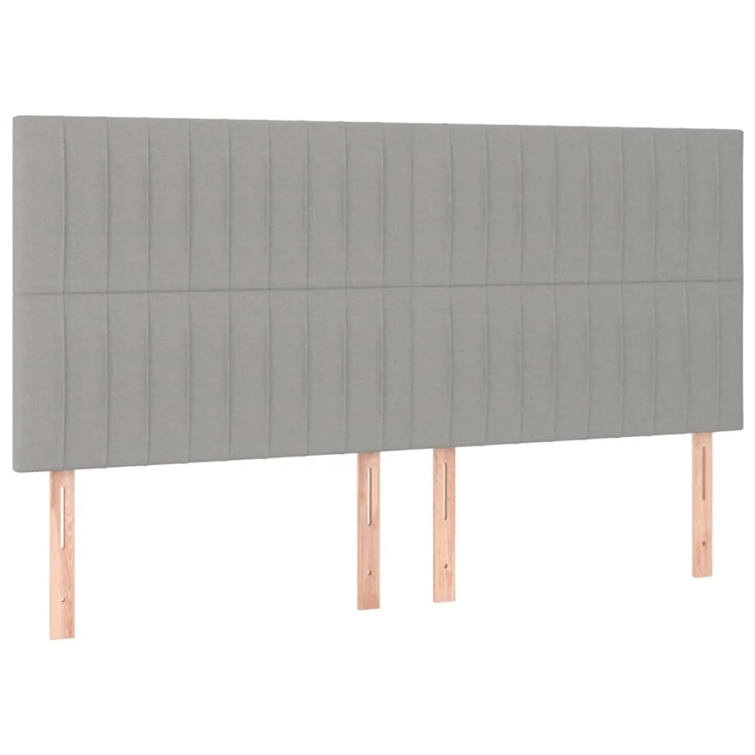 Hellgraues vidaXL Boxspringbett mit Stoffbezug und hohem Kopfteil, 200x200 cm.