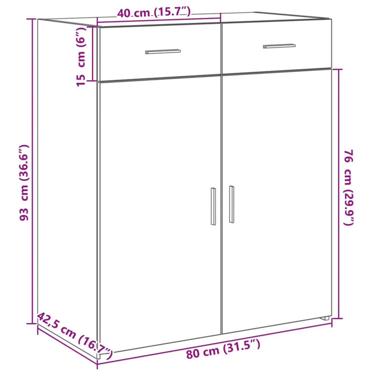 vidaXL Sideboard Betongrau 80x42,5x93 cm Holzwerkstoff 3281472_10