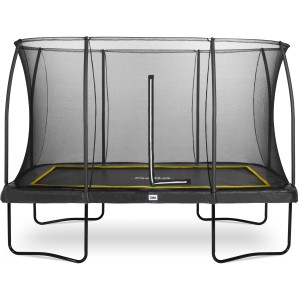 Schwarzes Salta Gartentrampolin Comfort Edition mit Sicherheitsnetz, 366x244 cm.