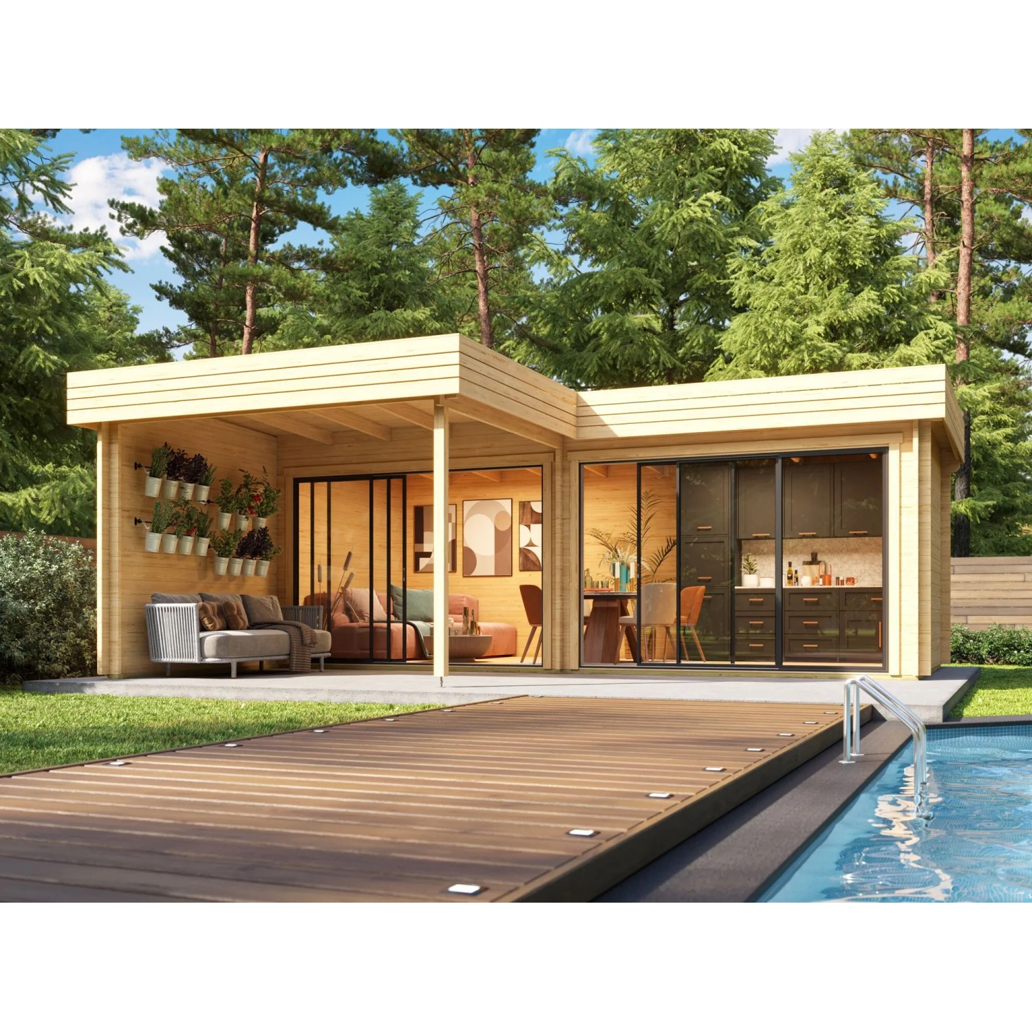 Fjordholz Gartenhaus Alu Concept Lasse 44 B Naturbelassen