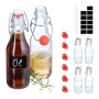 Relaxdays Bügelflaschen 6er Set Glas Transparent Luftdicht 19,5 cm x 6 cm 250 ml