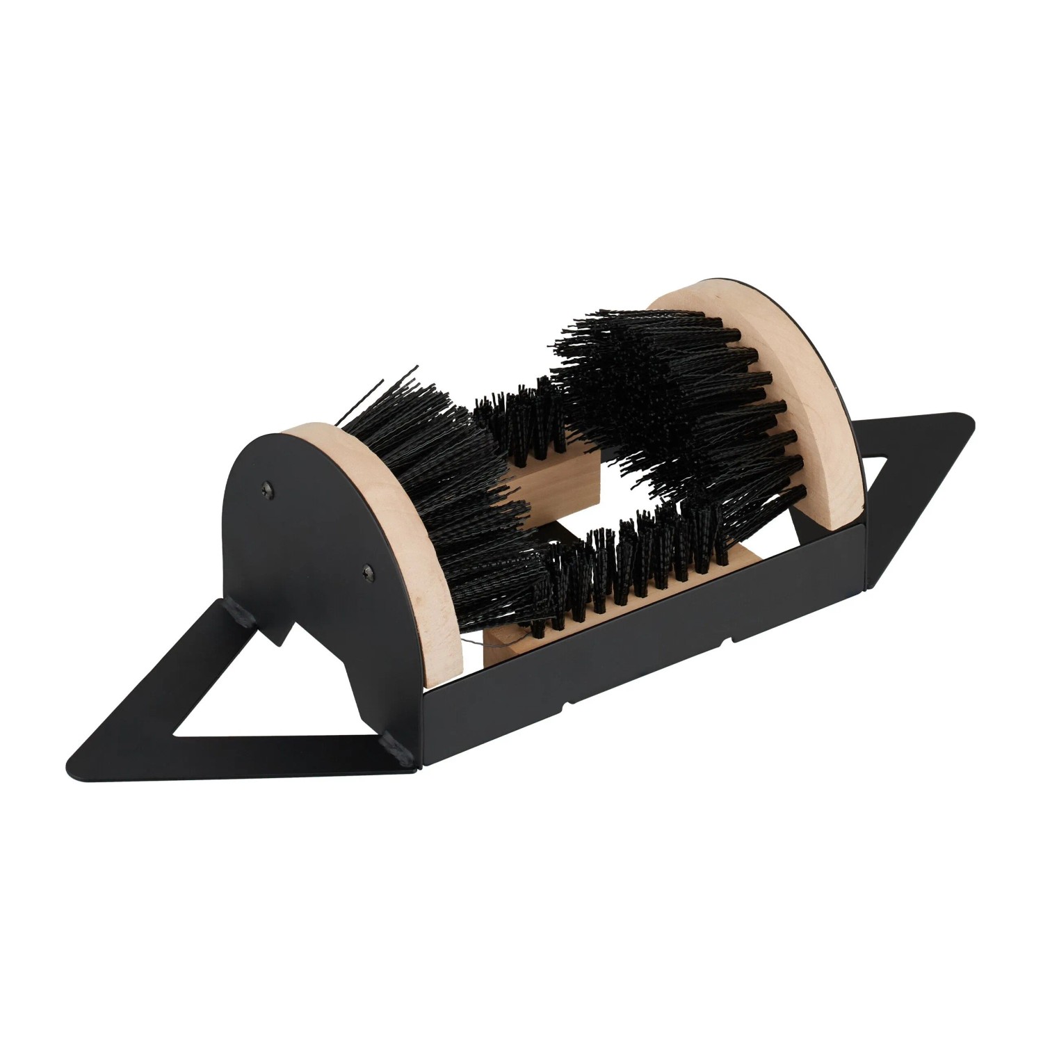 Relaxdays Schuhabstreifer Holz Schwarz Rutschfest 11,5 cm x 23 cm x 15,5 cm