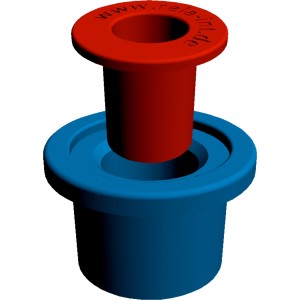 baliv WC-Sitz-Stopp 2er-Set, rot und blau, für rutschfeste Montage von Toilettensitzen.