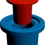baliv WC-Sitz-Stopp 2er-Set, rot und blau, für rutschfeste Montage von Toilettensitzen.