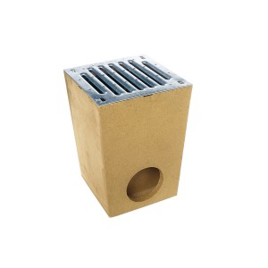 ACO Self Stahlrost verzinkt für Hofablauf, Draufsicht. Entwässerungsrinne mit Gitterrost.