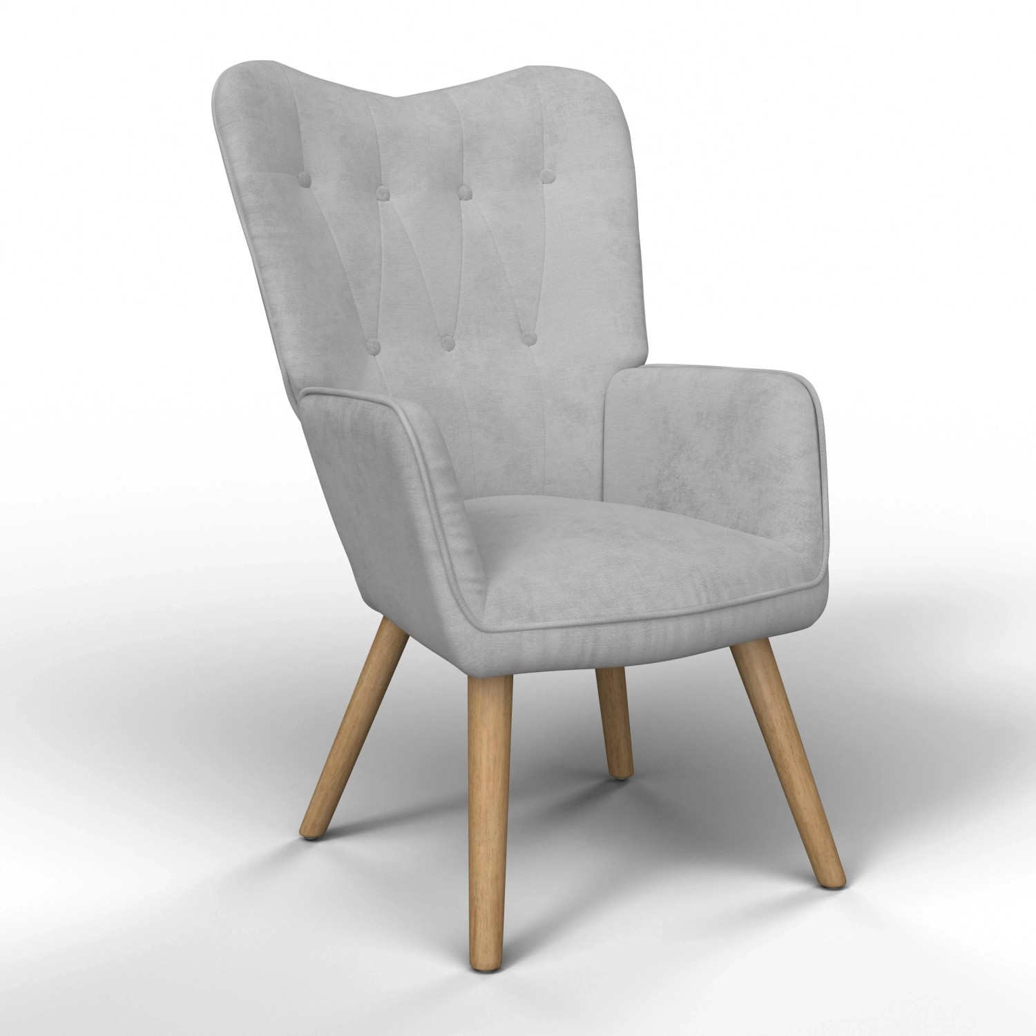 Bessagi Home Sessel Natalie Hellgrau Webstoff